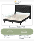 Heavy Duty Queen Bed Frame With Velvet Wingback Tufted Headboard And Built In Storage Shelf Noise Free Wood Slat Platform Base dimensions guide