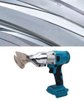 Depisuta Cordless Metal Shears With 400 Nm Brushless Motor Force For Thick Steel, cutting through aluminum sheets.