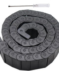 15mm x 40mm Cable Drag Chain for CNC Machines, Semi Enclosed Inner Side Openable, 1 Meter Black Plastic Cable Carrier