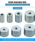 Seven interchangeable dies for Manual Pipe Bending Machine For 1 To 3 Inch Tubes A Compact Pro Grade Steel Fabrication Bender