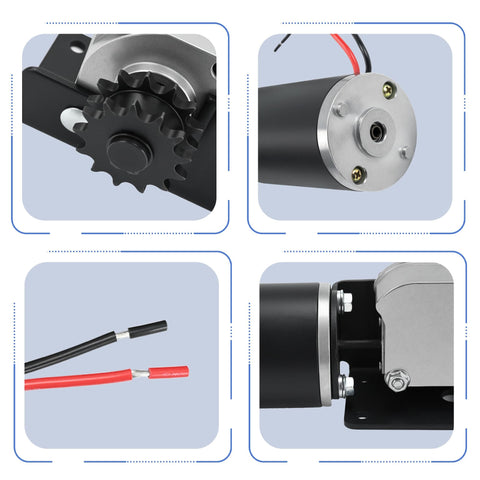 225008 RV Slide Out Motor And Gear Housing For 12V Accu Slide System Replacement For R25075 High Torque Motor And R25076 Gearbox With A 13 Tooth Sprocket Durable RV Slide Out Motor Kit showing components and connections.