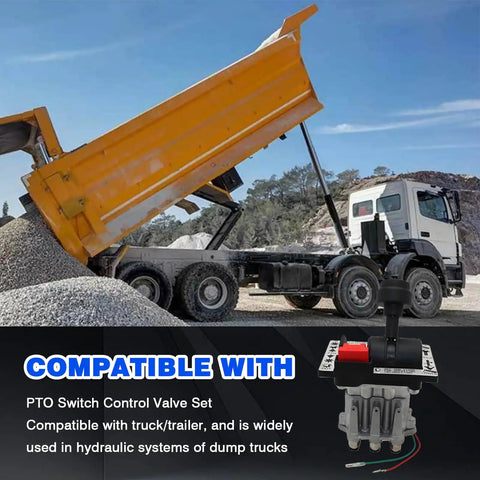 Dual Valve Switch Control Valve Set With Kickout For Dump Truck Tipper Hydraulic System, compatible with trailer