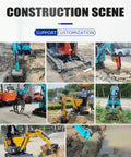 Compact Hydraulic Mini Excavator Workhorse For Farm And Home Projects in diverse landscaping and construction scenes