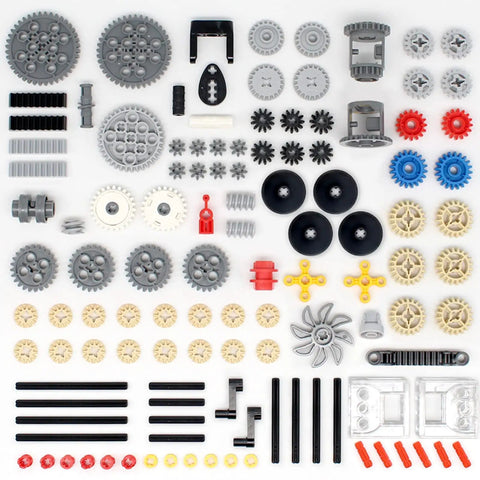 117 Piece Technic Gear And Axle Set For Mainstream LEGO Compatible Builds With Gear Rack And Worm, Pins, Axles, Connectors