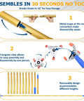 Extra Long 11 Foot Smoke Detector Removal Tool With Two Interchangeable Heads And Pro Gear Bundle for assembly and storage details.