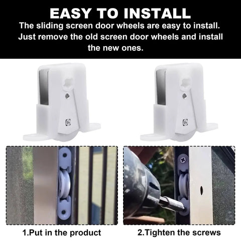 Sliding Screen Door Roller Set 2 Pack Replacement Wheels For Part 1274104 Before 1991 Windows Gliding Patio Doors