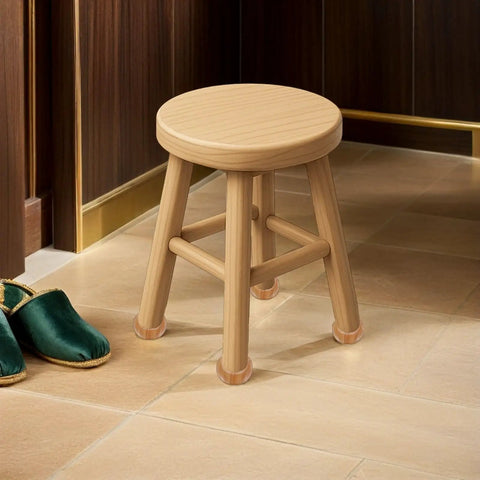 Wooden stool with 5cm height legs, similar to Four Pack Round Wood Furniture Legs Unfinished Bun Feet For Tables And Chairs.