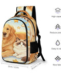 Fluffy Pet Friends Printed Unisex Backpack With Large Capacity Dope Everyday Carry For School Work And Travel Durable Polyester