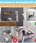 Heavy Duty Sticky Hooks 4 Pack Stainless Steel Wall Hanger Towel Hooks for Bathroom Kitchen, rustproof, no drill needed