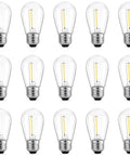 Outdoor Patio S14 LED Replacement Bulbs, Shatterproof Waterproof 1W LEDs Equal 11W Incandescent, 2200K Warm White, E26 Base