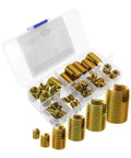 50 Piece Thread Repair Tool Kit With Carbon Steel Self Tapping Inserts Set For Quick Installation Threaded Sleeves For Auto And DIY Repairs For Quick Fixes And Restorations in plastic case