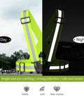 Day and night illustration of High Visibility Reflective Safety Vest 2 Pack For Night Runs And After Dark Adventures