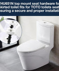 Hella Durable Top Mount Toilet Seat Hardware Kit For Skirted Toilets Packed With Rust Resistant Screws And Bolts installation example with TOTO toilet.