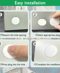 Step-by-step installation of 5 Pack Round Hole Plugs 1-1/2 Inch 38mm Silicone Snap In Locking Waterproof Stopper for industrial use.