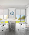 Ergonomic Mid Back Mesh Office Chair With Wheels And Lumbar Support For Home And Office, Grey in modern workspace