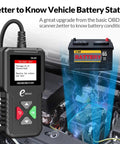 YA101 Upgraded OBD2 Scanner Auto Code Reader For Check Engine Light O2 Sensor EVAP Test beside car engine and battery status