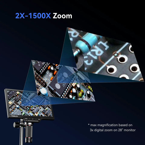 All In One 3K Digital Microscope With 10.1 Inch HDMI LCD Screen For Coins And Soldering, Coin Detail Magnifier Camera, 38MP Zoom, TV PC Compatible, DIY Grid Lines, 16GB Built In, Ultra Clear View For Tiny Parts, 2X-1500X zoom on circuit board