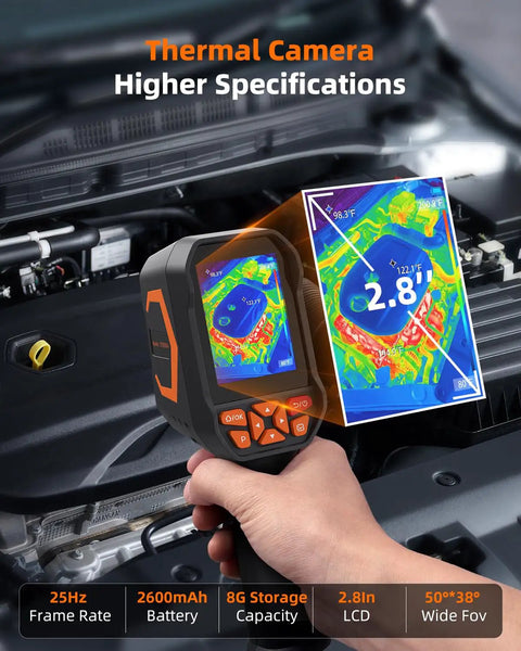 Infrared Thermal Camera With Laser Pointer 320x240 LCD Screen 9 Thermal Palettes 256x192 TISR Resolution Pro Level Thermal Imaging