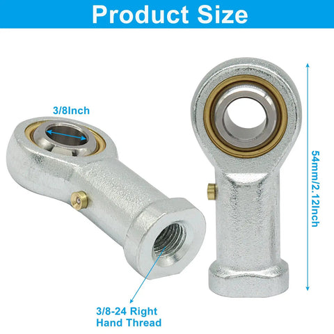 PHSB6 Female Rod End Bearing 3 Eighth Inch Bore 2 Pack Alloy Steel Corrosion Resistant Industrial Grade Joint For Linkage And Machinery Applications For All Systems, 3/8-24 RH thread