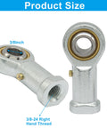 Heavy Duty Female Rod End Bearings With 3/8 Inch Bore 3/8-24 Rh Thread Alloy Steel Construction close-up showing dimensions and details.
