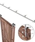 Heavy Duty Sliding Barn Door Hardware Kit 6.6Ft Stainless Steel Rail System For Single Wood Door Y Style Track Glides Smoothly