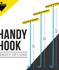 Heavy Duty Handy Hook 30 Inch With Three Eighths Inch Round Pump End for lifting lids in multiple lengths, blue with yellow grips.