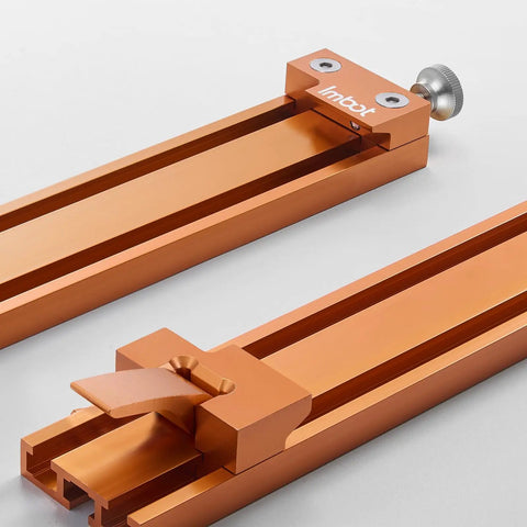Pro Grade Circular Saw Guide Rail With Precision Aluminum Base for Woodworking, close-up of aluminum track and adjustable clip