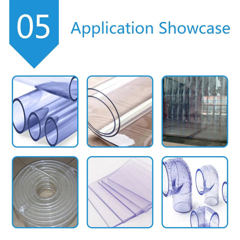 Clear PVC Welding Rods Set Of 25 For Aquarium Repair And PVC Projects Pro UPVC CPVC Welder Sticks With Transparent Joints For Invisible Seams And Clean Strong PVC Repairs, clear rods in application showcase
