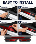 Ford Edge 2021 2024 Sport Door Sill Guards 4 Piece Glossy Peel And Stick installation steps with red finish