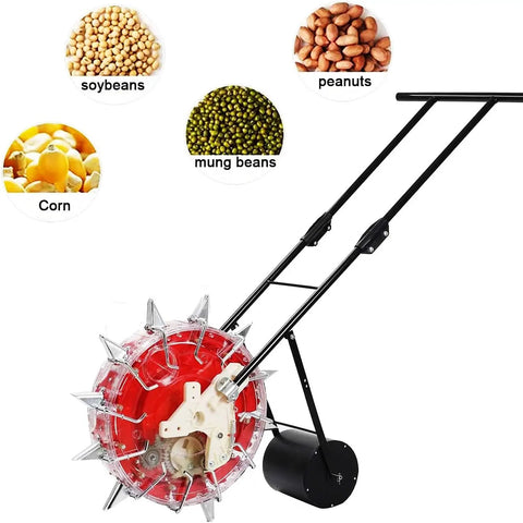 Precision Garden Seeder Hand Push Spreader Manual Planter For Rows 8 Hole Seeding Machine And Fertilizer Applicator Durable Iron Build