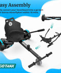 HoverflyKart Seat Attachment For 6.5 Inch To 10 Inch Self Balancing Scooters, Adjustable Frame Length And Handlebar Control