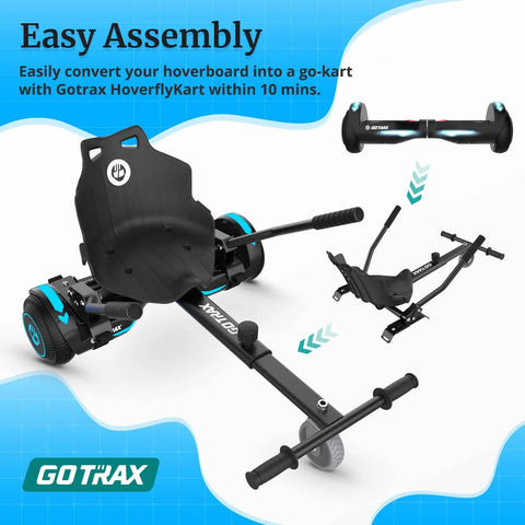 HoverflyKart Seat Attachment For 6.5 Inch To 10 Inch Self Balancing Scooters, Adjustable Frame Length And Handlebar Control