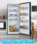 Interior view of 16.4 Cu Ft Convertible Refrigerator And Upright Freezer Energy Star Certified Auto Defrost with adjustable shelves.