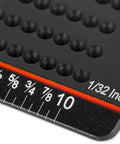 Close-up of Heavy Duty 10 Inch T Shaped Marking Ruler With Hella Precise Laser Etched Graduations CNC Anodized Aluminum