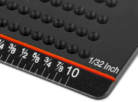 Close-up of Heavy Duty 10 Inch T Shaped Marking Ruler With Hella Precise Laser Etched Graduations CNC Anodized Aluminum