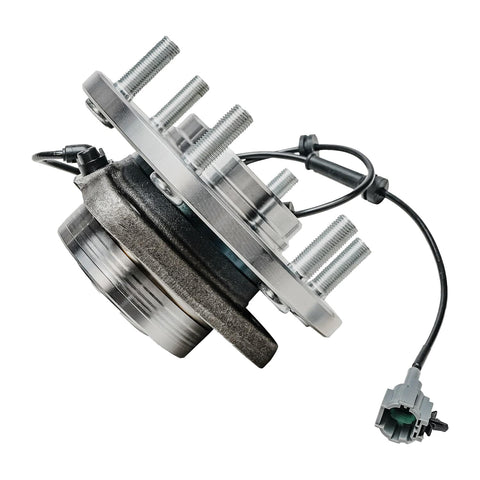 Side view of 2 Front Wheel Bearing Hubs Assembly For 2004 2005 2006 2007 Nissan Titan 2005 2006 2007 Nissan Armada 2004 2007 Infiniti QX56 2004 Nissan Pathfinder Armada And Pathfinder With 6 Lug And ABS Front Wheel Hubs Replacement Kit Bolt In Ready