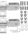 Heavy Duty Glass Shower Door Hinges Set Of 2 Alloy Pivot Hinges with screws, nuts, and washers, size 80 x 77 x 20 mm