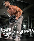 Man using heavy duty knurling black double D cable row handle with 880 lb capacity in a gym workout setting