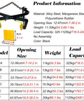 Badass Heavy Duty Granite Slab Lifting Clamp With Adjustable Chain Stone Hoist and Two Grippy Rubber Jaws for No Sweat Construction Work and Backyard DIY Builds with detailed specifications.