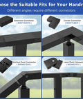 180 Degree Adjustable Vertical Pivot Connector For 2.36 In W By 1.18 In H Rails Seamless Cable Railing System Fit Easy Install