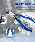 10 Pack 6 Inch Wire Cutters For Crafting And DIY Projects, showing ergonomic spring-loaded design and blue rubber grip handles.