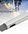 Side view of a metal MT3-to-MT2 taper reducing sleeve for precision machining.