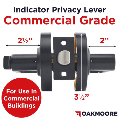 Vacant Occupied Bathroom Lock For Public Restrooms And Industrial Buildings Black Door Handle Lock With Clear Status Indicator