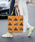 Blue Farm Tractor Aesthetic Canvas Tote Bag For Women And Girls Reusable Grocery Shopping Shoulder Tote For Work Travel