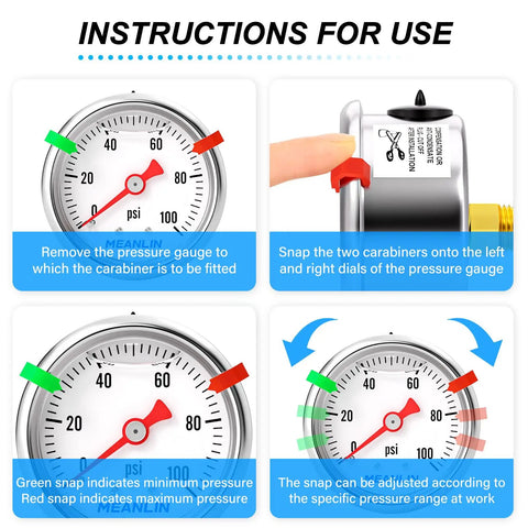 Instructions for use of Glycerin Filled Stainless Steel Pressure Gauge 0 To 100 PSI, 1.5 Inch Dial, 1/8 NPT Back Mount