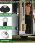 Magnetic RV Door Stopper Set 2 Pack Stainless Steel Door Catch No Drilling Wall Mount For Camper Trailer Motor Home Boat