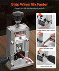 Manual Wire Stripper For Scrap Copper, Portable Hand Crank Or Drill Powered showing stripping process steps