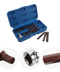 Dope 15-Piece Car Socket Set With H4 To H12 Alloy Mechanic Bits And 1/2 Inch Adapter For Your Garage Engine Work That Hits Tight Fits Without Mashing Fasteners Or Slipping Out., blue case with H4-H12 bits and 1/2 inch adapter