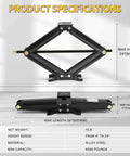 Heavy Duty RV Scissor Jack Stabilizer With 6500Lb Load Capacity 24 Inch Leveling Jack For Trailer And Camper Durable Stabilizer With Crank Handle Easy Stabilization On The Go Steel Construction For Reliable Support, alloy steel, 4-24 in