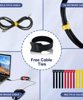 Free cable ties for Cuttable Neoprene Cable Sleeve For 10 Ft Of Wires One And A Half Inch Diameter Slim Split Loom Cord Protector